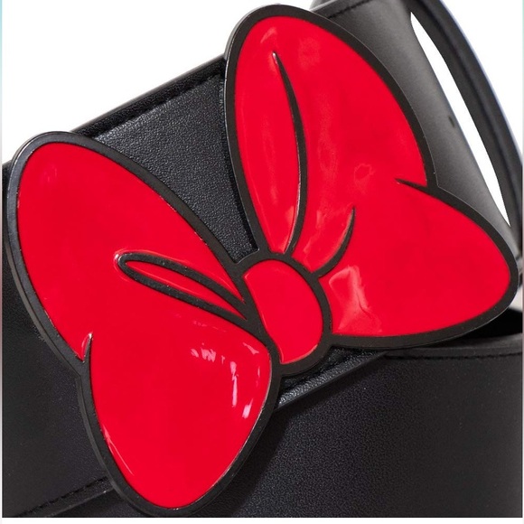 Disney Minnie Mouse Spa Headband  + Bow Belt - Vegan Leather XL 44” - 53” NWT main image 4